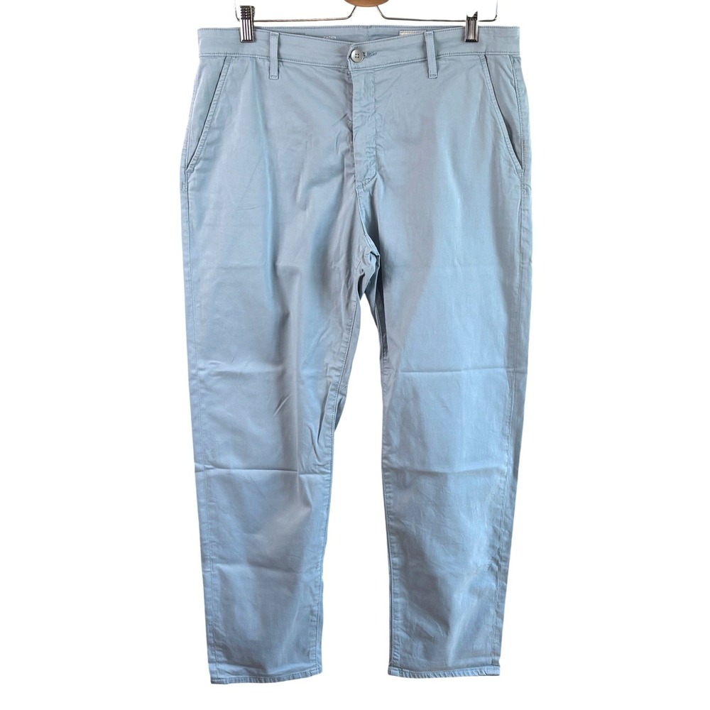 AG Adriano Goldschmied Caden Tailored Trouser Light Blue Women 32R Stretch Chino